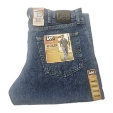 NWT Lee Regular Fit Straight Leg Blue Jeans Men's Size 34x29 Denim Blue Med Wash picture