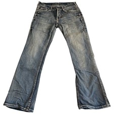 Cowgirl Tuff Co Saddle Bootcut Jeans Womens 31x31 (34x30.5) Blue Denim Beaded picture