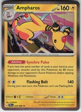 Holo Ampharos 029/086 Rare ME04: Chaos Rising Near Mint picture