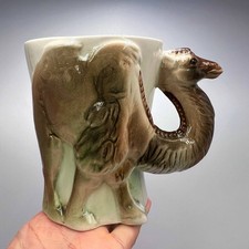 Vintage German Porcelain Mug Camel Design Signed Ceramic Tea Coffee Cup Germany picture