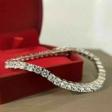 11.00 Ct Round Natural Diamond Tennis Link Bracelet 14K Solid White Gold 7.5
