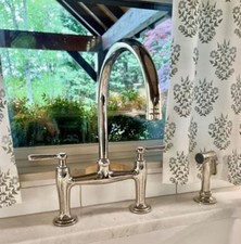 Kohler K-28356-SN Edalyn™ Bridge Kitchen Faucet w/ Sprayer Polished Nickel picture