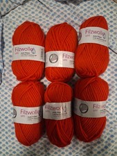6 Skeins Four Seasons Filzwolle Uni Yarn. 100% vrgin wool. 50g. RED picture