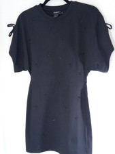 Desigual Black Mini Dress Embroidered Beaded Design Size Small picture