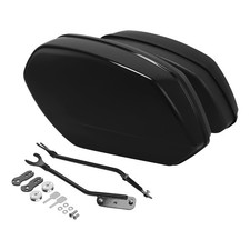 Vivid Black Hard Saddlebags SaddleBag For Harley Softail Fat Boy Breakout 18-24 picture