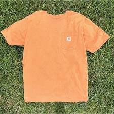 Carhartt Pocket Tee Orange Workwear T-Shirt Mens Size L picture