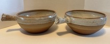 (2) French Porringer Soup Bowls Roger Jacques Gres St Amand en Puisaye Rare picture