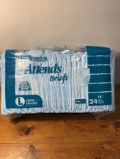 VTG Attends Briefs Adult Diapers 4 Easy Fit Tapes 24ct Large ~SEALED ~2007~RARE picture