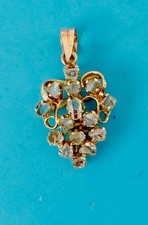 Antique Victorian 10k Rose Gold Rough Earth mine Diamonds Pendant Weight 1.6grs picture