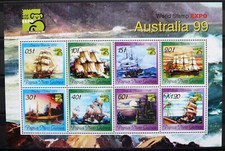 Papua New Guinea Miniature Sheet - Stamp EXPO Australia 99 - Sailboats - MNH. picture