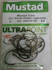 Mustad Ultra Point Tuna Circle Hook Light Size 5/0 39951NP-BN Micro Sharp 10ct picture
