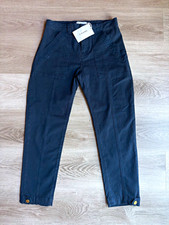 FRAME Trapunto Button Tab Cuff Pants Washed Navy NWT Utility Women's $258 MSRP picture
