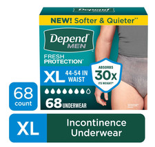 Depend Fresh Protection Incontinence Underwear for Men, Adult, XL (68 Count) picture