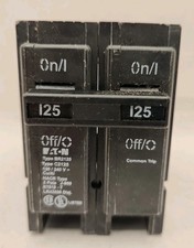 Lot of 5 Eaton BR2125 Interchangeable 2 Pole Circuit Breaker picture