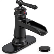 HOIGY Waterfall Faucet Oil Rubbed Bronze Single Handle 1 Hole Bathroom Sink picture