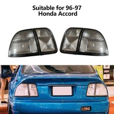 A Pair Coupe Black Brake Tail Lights For 96-97 Honda Accord Sedan DX/EX/LX/EXL picture
