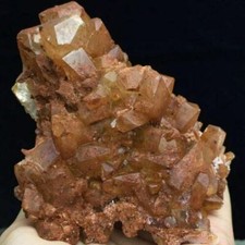 295g Translucent Orange AlloShape Calcite Crystal Cluster Mineral Specimen picture