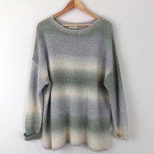 Anna-Kaci California Ombre Waffle Knit Coastal Grandma Oversized Sweater Sz L picture