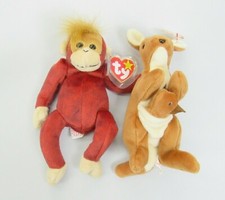 Ty Beanie Babies Schweetheart Orangutang Pouch Kangaroo Toy Lot Monkey picture