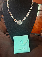 Tiffany & Co. 925 Sterling Silver Please Return To Tag Charm Cable Necklace picture