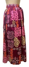 PENTHOUSE GALLERY Vintage 70s Women's Cotton Print Wrap Maxi Skirt L Ogust Japan picture