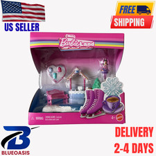 Barbie Mini BarbieLand Ice Skating Rink Playset 1.5-Inch Doll JFY47 New Sealed picture