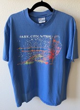 Vintage Park City Utah Ski T-Shirt XL Blue 80s Single Stitch USA Hanes Beefy-T picture