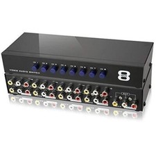 8-Port RCA Composite Video Audio AV 8-Way Switch Selector Switcher Splitter Box picture