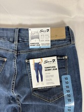 Seven7 NWT Tummyless Jeans Womens Size 10 Blue High Rise Skinny Fit picture