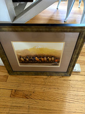 Framed Peruvian Llama Watercolor – Original, Signed – Custom Framed w/ UV Glass picture