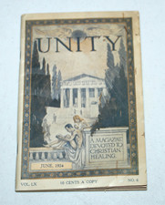RARE Antique 1924 UNITY Magazine CHARLES & MYRTLE FILLMORE Christian Healing picture
