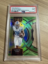 Panini 2023 Select Jahmyr Gibbs RC Neon Green Prizm Die-Cut #198 /99 PSA picture