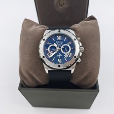 Bulova 98B258 Marine Star Blue Dial Black Rubber Strap Men's 44mm Quartz Watch picture