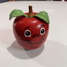 Vintage Fisher Price Happy Apple Red, Short Stem, Great Condition picture