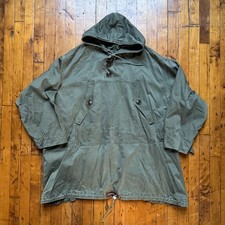 Vintage WWII US Army M-43 Field Parka Cotton OD Size Large Pullover Anorak WW2 picture
