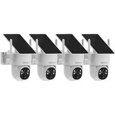Solar Battery Powered Camera WiFi6 Wireless Security System PTZ Outdoor 4PACK picture