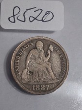 1887 S SEATED LIBERTY DIME - PLEASE NOTE THAT THERE IS A SMALL DENT ON SHIELD - picture
