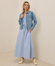 Pact Dresses Skirts Women'S Relaxed Slub Tank Maxi Dress Large Cornflower Blue picture