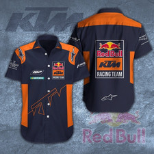 HOT Men KTM Red Bull Racing Comfort Button Shirt All Size S-5XL picture