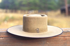 Resistol Stagecoach w/Custom Bound Edge, Flat Brim Western Hat, 7 3/8 picture