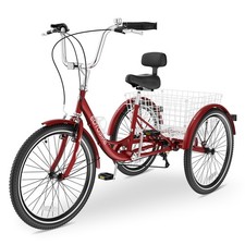 EOYOBIKE 26inch 3 wheel 7 Speed Trike Cruiser Bike Adult Tricycle with Basket picture