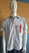 VTG 80s 90s Santa Cruz Skateboards Work Shirt Red Dot Tag Mechanic Short Sleeve picture