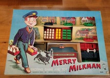 Vintage Merry Milk Man Game Die Cut Box Spinner Almost Complete 1955 Hassenfeld picture