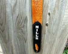 CUSTOM PADDED LEATHER GUITAR STRAP PERSONALIZED WITH YOUR NAME. picture