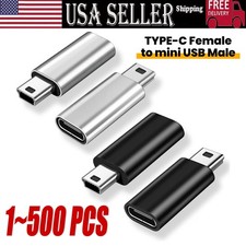 1~500x USB C To Mini USB 2.0 Adapter Type C Female Male Convert Connector Lot picture