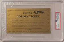 Gene Wilder Signed Willy Wonka's Golden Ticket PSA DNA Graded GEM MT 10 picture