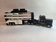 Vintage Transformers RID 2001 Scourge Tanker Truck Black Convoy w/ Sword Discs picture