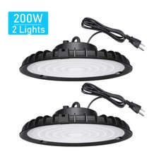 2Pcs 200W UFO Led High Bay Light Commercial Factory Warehouse Gym Shop Light picture