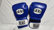 Pro Mex Professional Boxing Gloves Blue Leather Pair Used picture