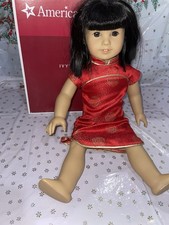 American Girl Doll Ivy Ling. Red New Years Dress Retired 2008 With Original Box picture